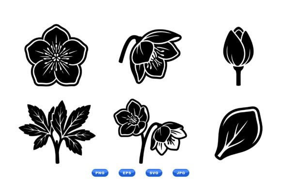 Botanical Silhouette Clipart Pack: Graphics for Editorial Excellence