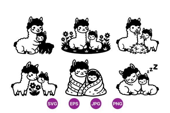 Cute Baby Llama SVG Clipart: Graphics for Niche Markets