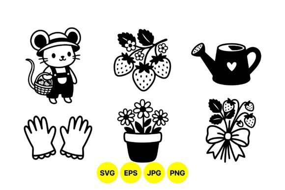 Cute Garden Mouse SVG Design