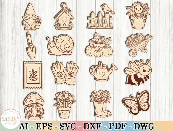 Cute Gardening Clipart Laser Cut Files