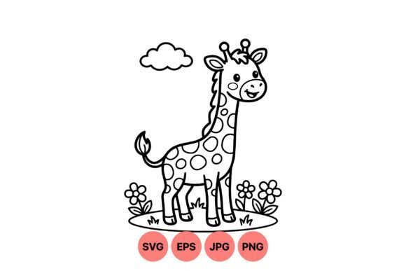 Cute Giraffe Cartoon Clipart: Graphics for Local Branding