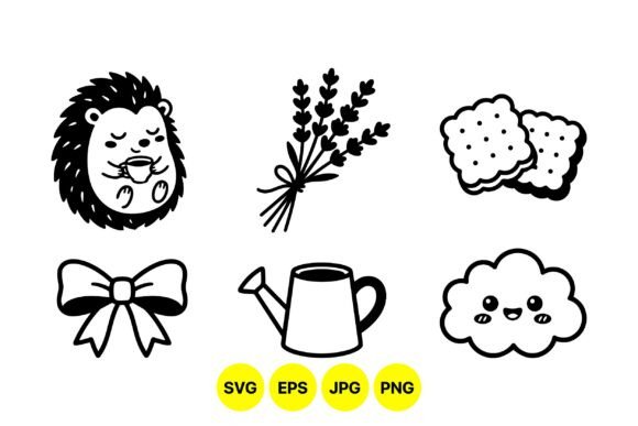 Cute Kawaii Line Art Icons: Graphics for Whimsical Design