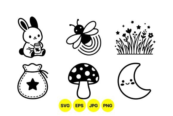 Cute Nature Cartoon Icons Clipart