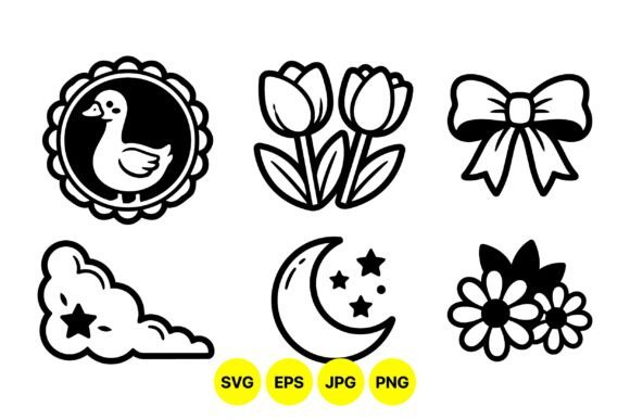 Cute Nature Icon Clipart Set