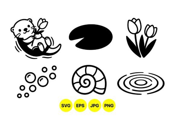 Cute Otter and Nature Clipart