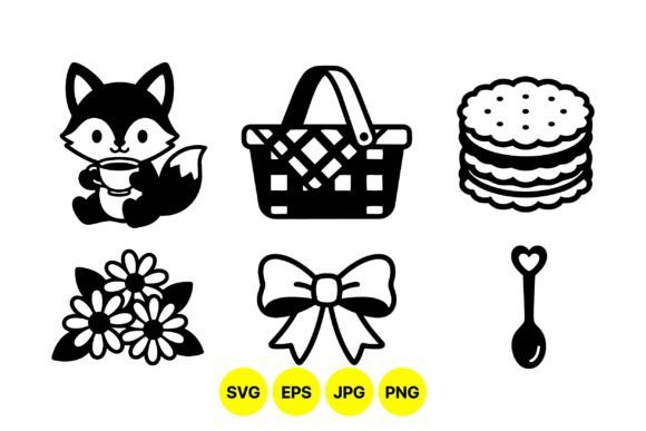 Cute Picnic Elements Clipart: Graphics for Local Branding