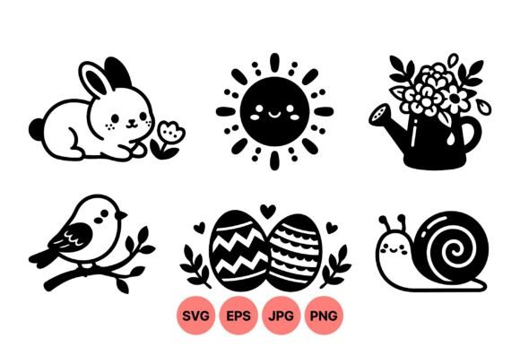 Cute Spring Animal SVG Icons for Graphics and Illustrations