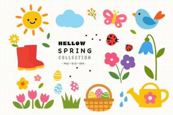 Cute Spring Elements Collection Graphics