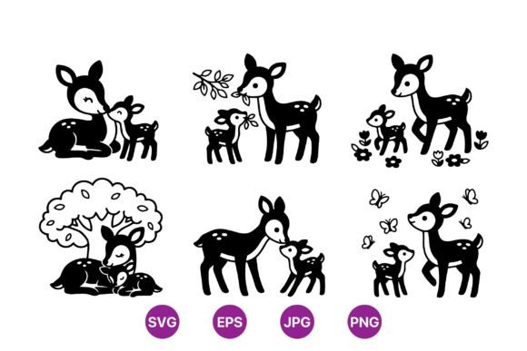 Cute Woodland Deer Clipart Set: Graphics for Branding