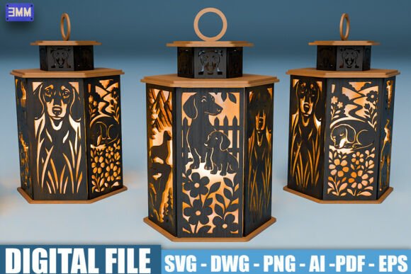 Dachshund Dog Lantern SVG