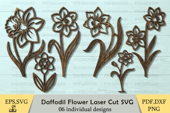 Daffodil Flowers Laser Cut SVG for Spring Amp Projects