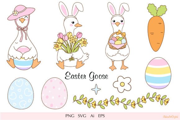 Easter Goose SVG Clipart