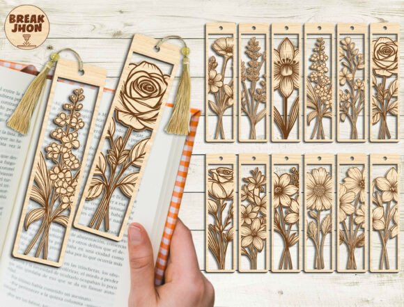 Floral Bookmark Laser Cut SVG Bundle