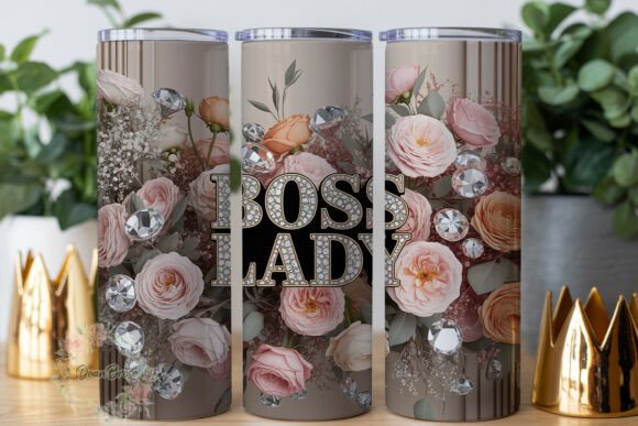 Glam Boss Lady Roses 20oz Tumbler Wrap Graphics