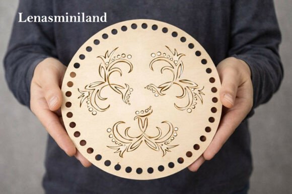 Laser Cut Basket Cover with Flowers 8 Th