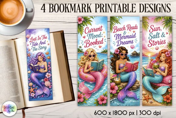 Mermaid Reader Printable Bookmarks: Graphics and Crafts for Branding
