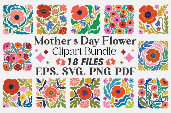 Mother’s Day Flower Clipart Bundle