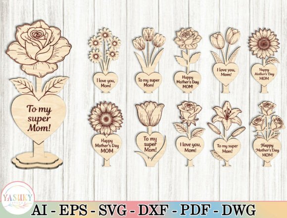 Mother’s Day Flower Cut File SVG Bundle