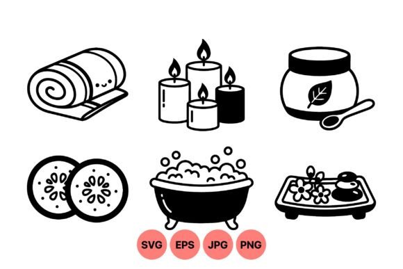 Relaxing Spa Elements Svg: Graphics and Illustrations for Calm Branding
