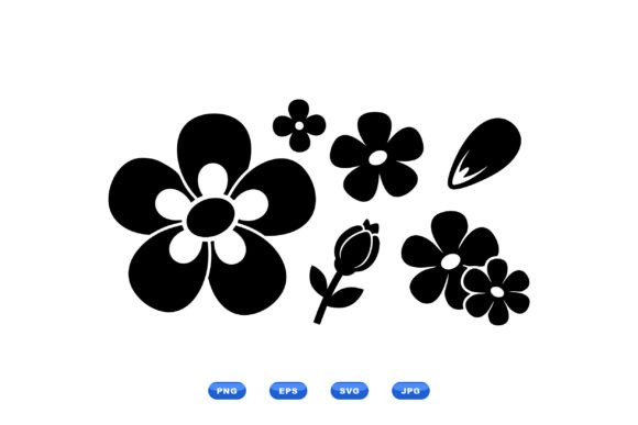 Retro Flower SVG Clipart Pack: Graphics & Illustrations for Local Branding