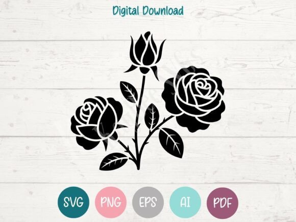 Roses SVG PNG EPS AI PDF Graphics