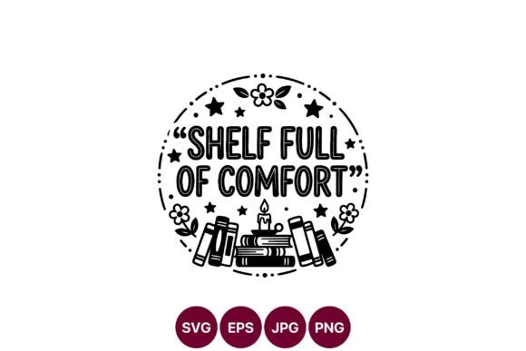 Shelf Full of Comfort Books Quote Vector