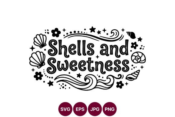 Shells and Sweetness Hand Drawn Graphics