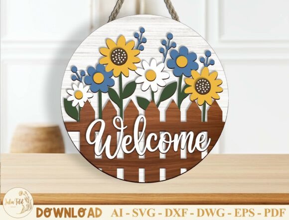 Spring Summer Door Hanger Laser Cut File