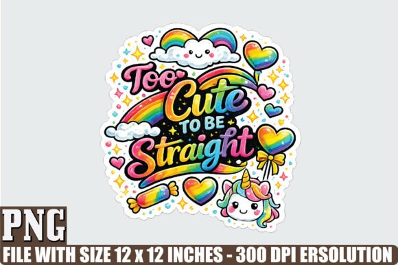 Too Cute to Be Straight PNG: Graphics & Illustrations for Crafters