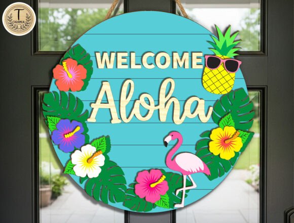 Tropical Door Sign SVG for Laser Cutting
